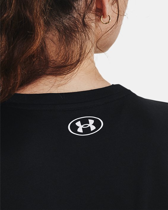 Women's UA Tech™ Graphic Short Sleeve in Black image number 3